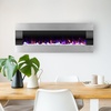 image:imageElectric Fireplace  54 Inch Wall Mounted Fireplace Heater with Remote Control Adjustable LED Flame Color Timer and Heat by Northwest Silver54  Silver  Black