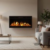 image:imageElectric Fireplace  72 Inch LED Wall or Recessed Fireplace Heater with Front Vent10 Ember Colors Touchscreen and Remote by Northwest Black36Inch