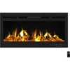 image:imageElectric Fireplace  72 Inch LED Wall or Recessed Fireplace Heater with Front Vent10 Ember Colors Touchscreen and Remote by Northwest Black36Inch