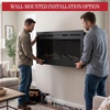 image:imageElectric Fireplace  72 Inch LED Wall or Recessed Fireplace Heater with Front Vent10 Ember Colors Touchscreen and Remote by Northwest Black36Inch
