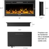 image:imageElectric Fireplace  72 Inch LED Wall or Recessed Fireplace Heater with Front Vent10 Ember Colors Touchscreen and Remote by Northwest Black36Inch