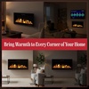 image:imageElectric Fireplace  72 Inch LED Wall or Recessed Fireplace Heater with Front Vent10 Ember Colors Touchscreen and Remote by Northwest Black36Inch
