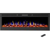image:imageElectric Fireplace  72 Inch LED Wall or Recessed Fireplace Heater with Front Vent10 Ember Colors Touchscreen and Remote by Northwest Black72Inch