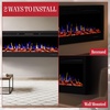 image:imageElectric Fireplace  72 Inch LED Wall or Recessed Fireplace Heater with Front Vent10 Ember Colors Touchscreen and Remote by Northwest Black72Inch