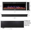 image:imageElectric Fireplace  72 Inch LED Wall or Recessed Fireplace Heater with Front Vent10 Ember Colors Touchscreen and Remote by Northwest Black72Inch
