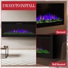 image:imageNorthwest 60Inch Wall Mounted Electric Fireplace  Front Vent Heater with 3Color LED Flames 10 Ember Options Adjustable Brightness and Remote Black