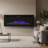 image:imageNorthwest 60Inch Wall Mounted Electric Fireplace  Front Vent Heater with 3Color LED Flames 10 Ember Options Adjustable Brightness and Remote Black