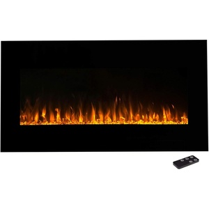 image:imageNorthwest Wall Mounted Electric Fireplace Heater  Adjustable LED Flames 36 Inch Wall Mounted Fireplace Heater with Remote Control Timer Heat and Brightness BlackBlack