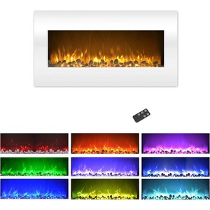 image:imageNorthwest Wall Mounted Electric Fireplace Heater  Adjustable LED Flames 36 Inch Wall Mounted Fireplace Heater with Remote Control Timer Heat and Brightness BlackWhite